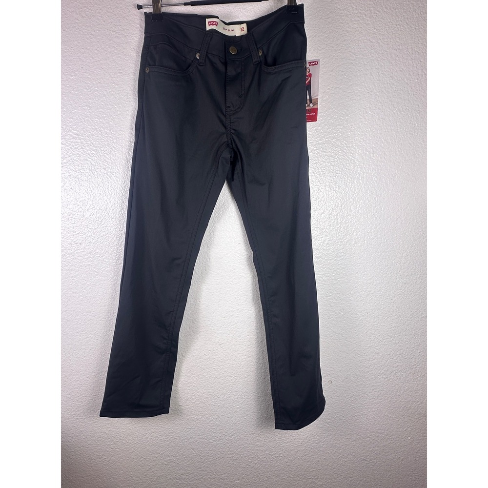 Levis 511 Slim Boys Pants Jet Black Engineered‎ for Movement Size 12
